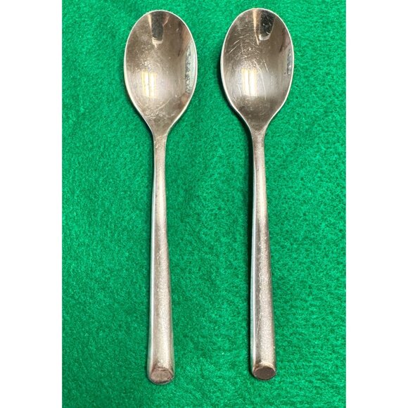 MIKASA Satin Wave Stainless Flatware Set of 2 Teaspoons - Picture 1 of 3